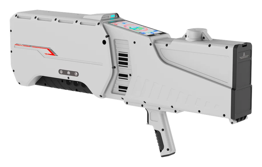 Skyner Raptor X handheld counter-drone system with touchscreen