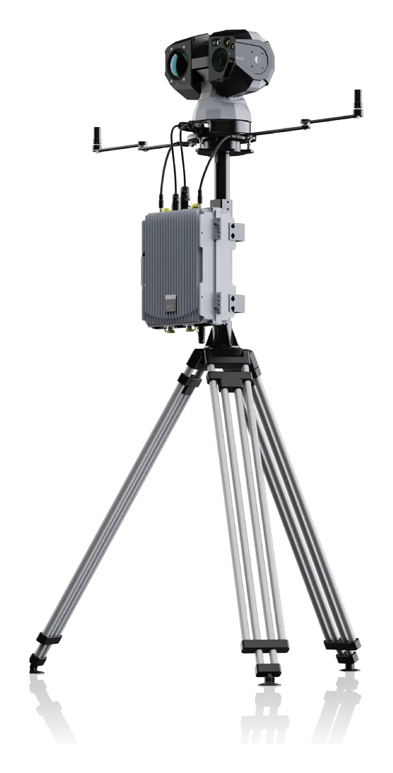 Skyner Vision T2 day and night electro-optical tracker on a pan-tilt unit